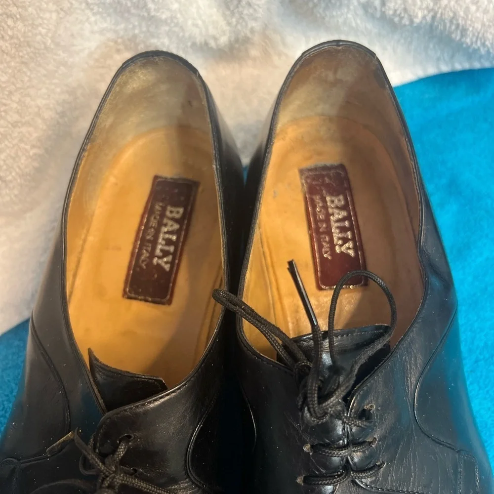 BALLY ITALIAN BLACK LACE UP OXFORDS, SIZE 91/2 9.5 classic 